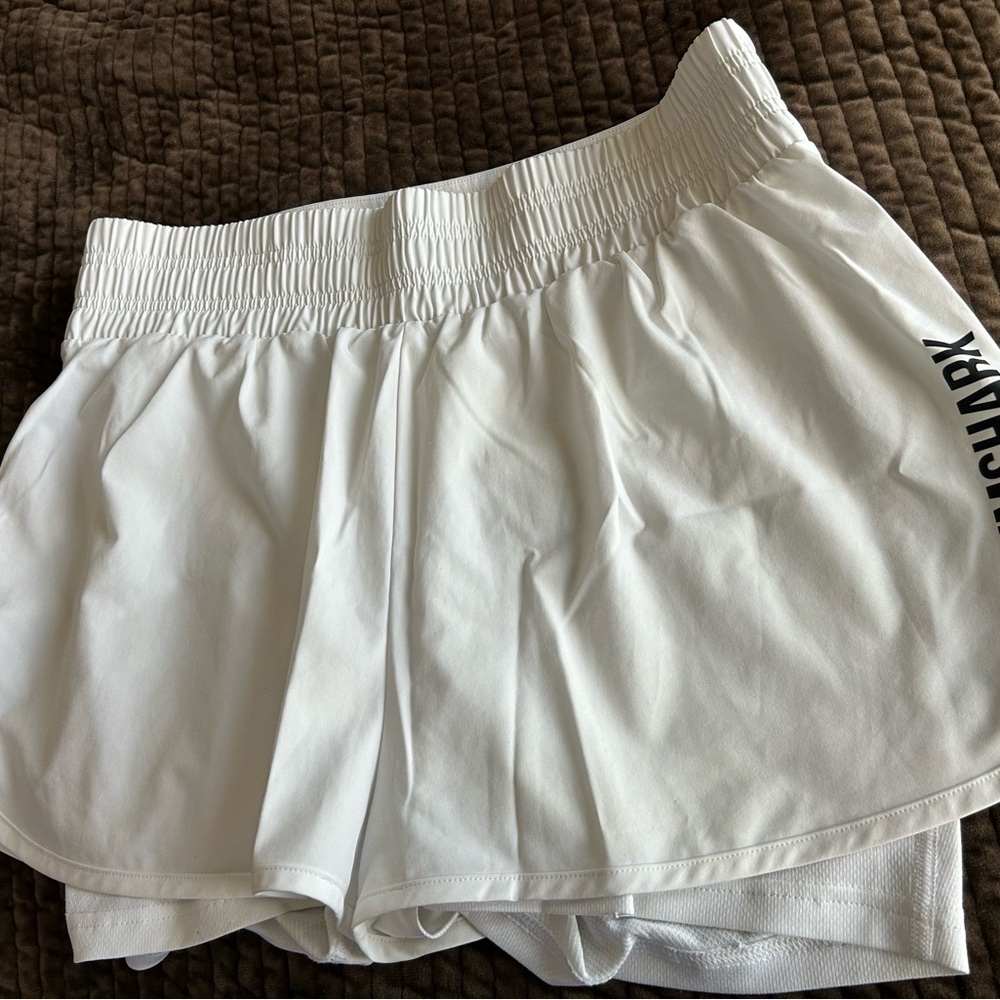 Gymshark Women's White Athletic Shorts - Picture 2 of 5